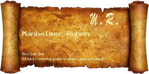 Manheimer Ruben névjegykártya